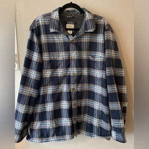 L.L.Bean Men's Fleece-Lined Flannel Shirt, Snap Front, Slightly Fitted